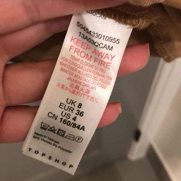 Topshop Beige Tank Top Size 4 - Picture 4 of 5